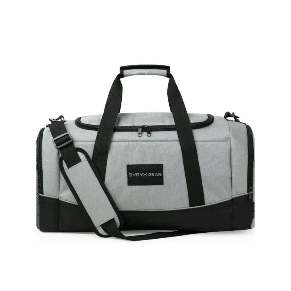 Syryx Gear Gym Bag Unisex Sports Duffle Bag Separate Wet Pocket, Shoe Spaces NWT